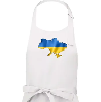 Kuchyňská zástěra Ukrajina vlajka mapa - Dámská zástěra na vaření - Univerzální velikost ( Bílá )