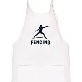 Kuchyňská zástěra Fencing (šerm) - postava - Dětská zástěra na vaření - Univerzální velikost ( Bílá )