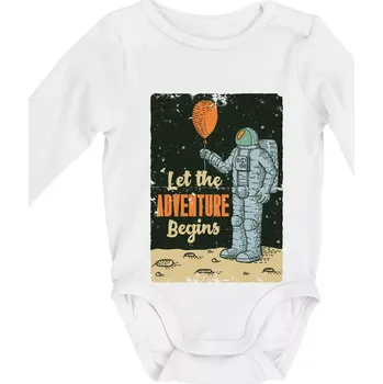 Kojenecký body Astronaut balón - Body kojenecké s dlouhým rukávem - Dlouhý r. do 3 měs ( Bílá )