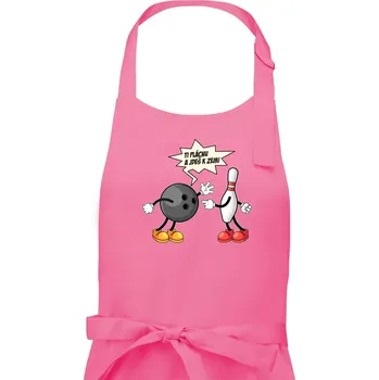 Kuchyňská zástěra Ti jednu plácnu a jdeš k zemi - Dámská zástěra na vaření - Univerzální velikost ( Růžová )