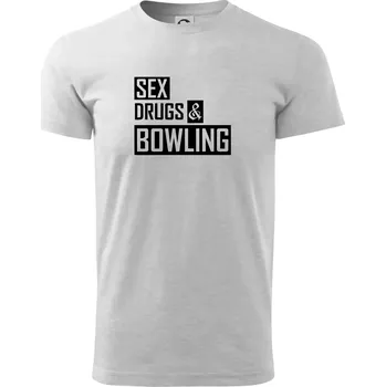 Sex drugs bowling - Triko extra velké (5-8XL) - 6XL ( Světlešedý Melír )