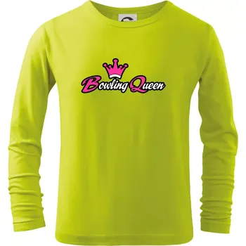 Bowling queen - Triko dětské Long Sleeve - 158 cm/12 let ( Limetková )