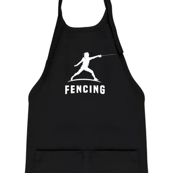 Kuchyňská zástěra Fencing (šerm) - postava - Dětská zástěra na vaření - Univerzální velikost ( Černá )