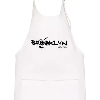 Kuchyňská zástěra Brooklyn úsměv - Dětská zástěra na vaření - Univerzální velikost ( Bílá )
