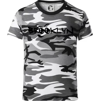 Chlapecké oblečení Brooklyn úsměv - Dětské maskáčové triko - 122 cm/6 let ( Šedý maskáč )