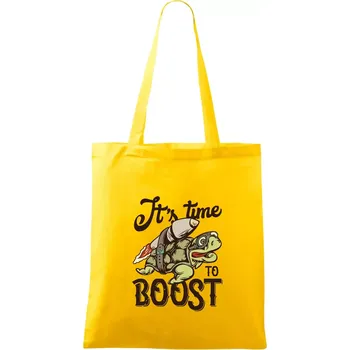 Its time to boost turtle - Taška bavlněná - 42 x 38 cm ( Žlutá )