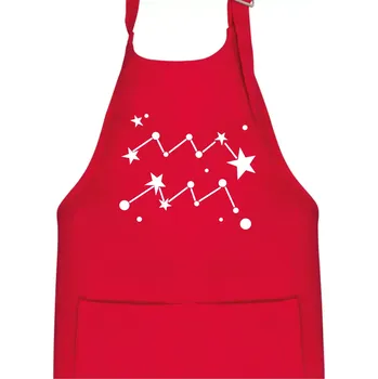 Kuchyňská zástěra Souhvězdí - Aquarius - Vodnář - Dětská zástěra na vaření - Univerzální velikost ( Červená )