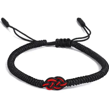 Náramek Červený ochranný náramek pro páry | červený náramek, náramek štěstí - černý