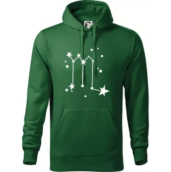 Pánská mikina Souhvězdí - Scorpio - Štír - Mikina pánská Cape s kapucí - 3XL ( Lahvově zelená )