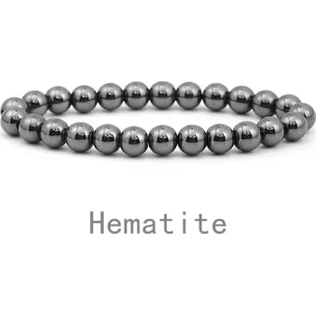 Šperk Náramek s korálků z přírodního minerálu | náramek, šperk - Hematit , 18–19 cm , 8mm Beads