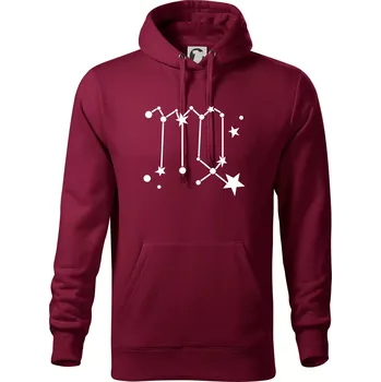 Pánská mikina Souhvězdí - Virgo - Panna - Mikina pánská Cape s kapucí - 5XL ( Garnet )