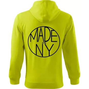 Pánská mikina Made in NY - Mikina s kapucí na zip trendy zipper - S ( Limetková )