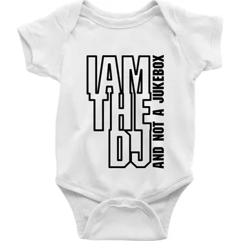 Kojenecký body Iam the dj and not a jukebox na výšku - Body kojenecké s krátkým rukávem - Krátký r. 12-18 měs ( Bílá )