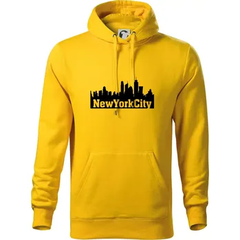 Pánská mikina New York City silueta - Mikina pánská Cape s kapucí - 2XL ( Žlutá )