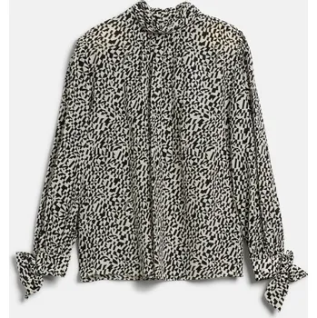 Dámská košile HALENKA KARL LAGERFELD SILK BLOUSE BLK-PRISTINE MINI GEO AOP