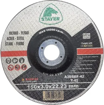 Řezný kotouč Kotouč řezný na kov, Ø 125 x 2,5 x 22,2 mm, T42, STANDARD, STAYER