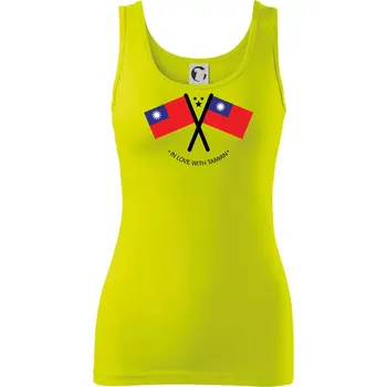 Dámské tričko In love with Taiwan - vlajky - Dámské tílko - XL ( Limetková )