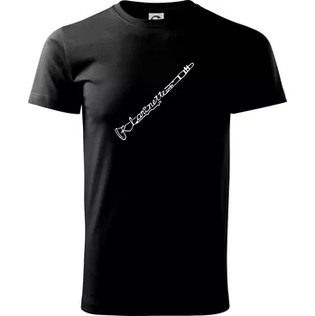 Pánské tričko Klarinet nápis - Triko extra velké (5-8XL) - 6XL ( Černá )