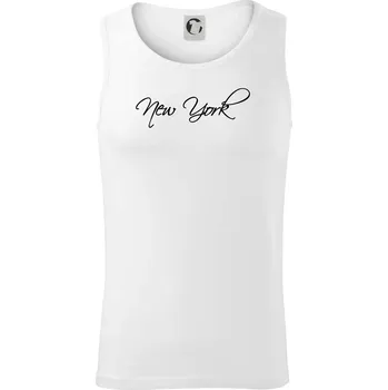 New York nápis psacím - Tílko pánské Core - L ( Bílá )