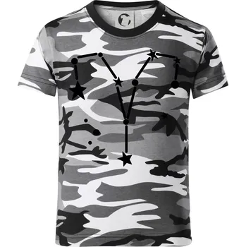 Chlapecké tričko Souhvězdí - Aries - Beran - Dětské maskáčové triko - 134 cm/8 let ( Šedý maskáč )