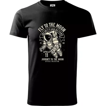 Pánské tričko Fly To The Moon - Triko extra velké (5-8XL) - 6XL ( Černá )