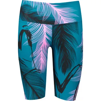 Dámské kalhoty Dámské legíny nad kolena premium ALTISPORT VOJ/ALW001LEG02 PETROLEJOVÁ/SVĚTLE RŮŽOVÁ L