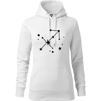Dámská mikina Souhvězdí - Sagittarius - Střelec - Mikina dámská Cape s kapucí - XS ( Bílá )