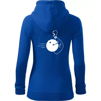 Dámská mikina Koule vs kuželka - Dámská mikina trendy zipper s kapucí - XS ( Královská modrá )