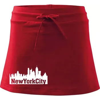 Dámská sukně New York City silueta - Sportovní sukně - two in one - M ( Červená )