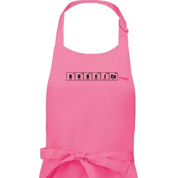Kuchyňská zástěra Periodická tabulka Budějce - Pánská zástěra na vaření - Univerzální velikost ( Růžová )