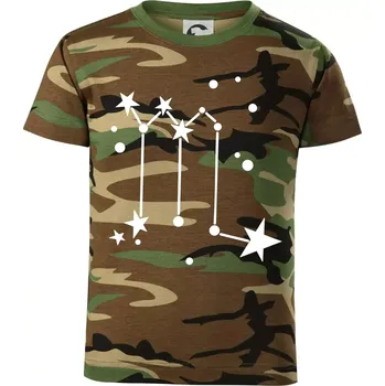 Chlapecké tričko Souhvězdí - Scorpio - Štír - Dětské maskáčové triko - 104-110cm / 3-4 roky ( Hnědý maskáč )