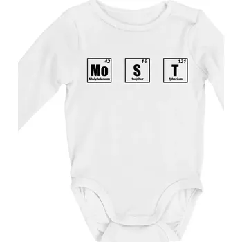 Periodická tabulka Most - Body kojenecké s dlouhým rukávem - Dlouhý r. do 3 měs ( Bílá )