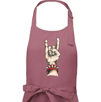 Kuchyňská zástěra Rocková ruka s náramkem - Dámská zástěra na vaření - Univerzální velikost ( Starorůžová )