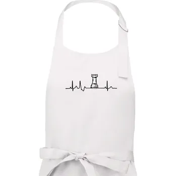 Kuchyňská zástěra EKG Šachové figurky - Věž - Dámská zástěra na vaření - Univerzální velikost ( Bílá )