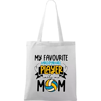 My favourite volleyball player calls me mom - Taška bavlněná - 42 x 38 cm ( Bílá )