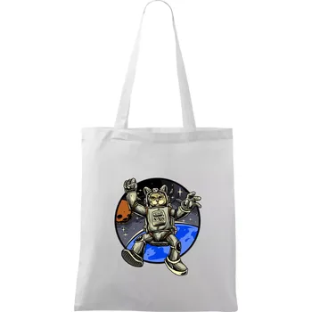 Kočičí astronaut - Taška bavlněná - 42 x 38 cm ( Bílá )