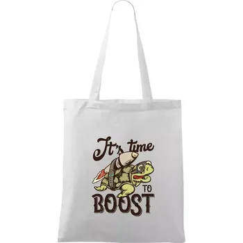 Its time to boost turtle - Taška bavlněná - 42 x 38 cm ( Bílá )