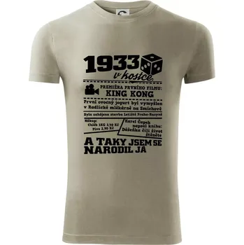 1933 v kostce - Viper FIT - Pánské zůžené tričko - 3XL ( Light khaki )