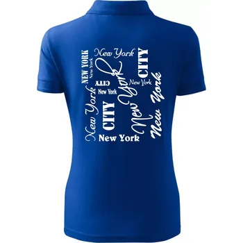 New York City font - Polokošile dámská Pique Polo - 2XL ( Královská modrá )