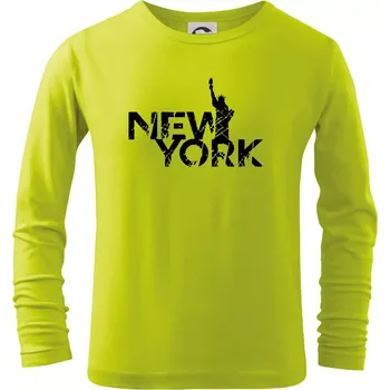 Dětská móda New York retro - Triko dětské Long Sleeve - 134 cm/8 let ( Limetková )