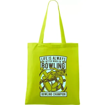 Bowling Champion - Taška bavlněná - 42 x 38 cm ( Limetková )