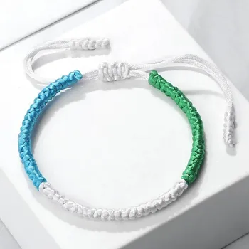 Náramek Barevný pletený náramek s nastavitelnou délkou | módní doplněk, unisex náramek - barva 16