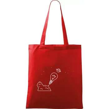 Žárovka vesmír - Taška bavlněná - 42 x 38 cm ( Červená )