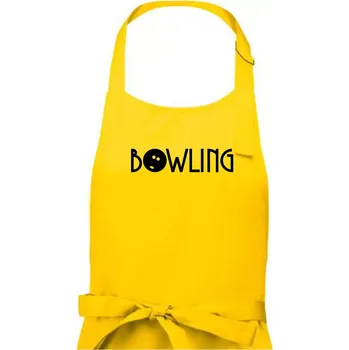 Kuchyňská zástěra Bowling nápis - Dámská zástěra na vaření - Univerzální velikost ( Žlutá )