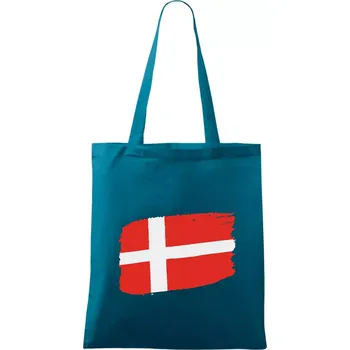 Dánsko vlajka - Taška bavlněná - 42 x 38 cm ( Petrolejová )