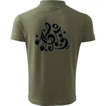 Pánská košile Noty a hvězdy - Polokošile pánská Pique Polo 203 - 4XL ( Khaki )