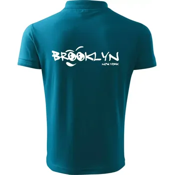 Pánská košile Brooklyn úsměv - Polokošile pánská Pique Polo 203 - 5XL ( Tmavý tyrkys )