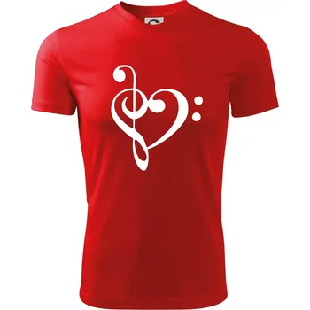 Houslový klíč srdce - Dětské triko sportovní (dresovina) - 146 cm/10 let ( Červená )