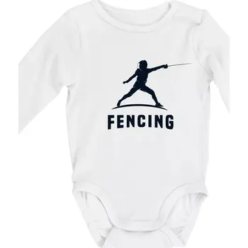 Kojenecký body Fencing (šerm) - postava - Body kojenecké s dlouhým rukávem - Dlouhý r. do 3 měs ( Bílá )
