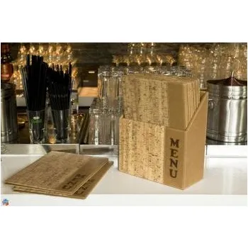 Box s 10 jídelními lístky A4, s 1 dvojitou vložkou (4 strany), Cork